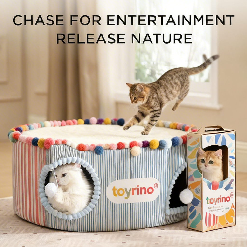toyrino® Purr-fect Hideaway Cat Cave: Your Kitty’s Private Cloud-Like Fortress for Snoozes, Snuggles & Top-Secret Spy Missions