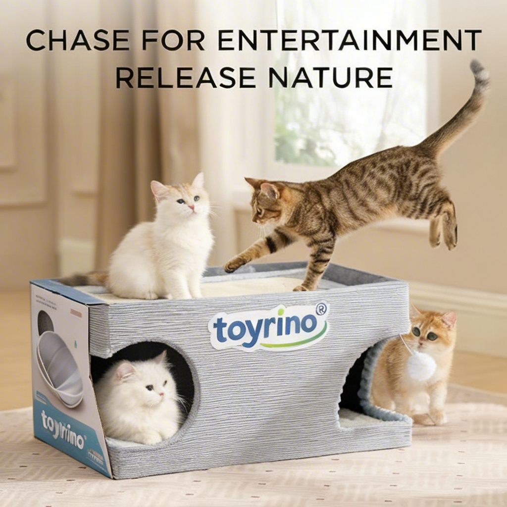 toyrino® Kitty’s Secret Burrow Castle: Cloud-Soft Cat Cave – The Purr-fect Hideout for Royal Naps & Sneaky Toy Heists