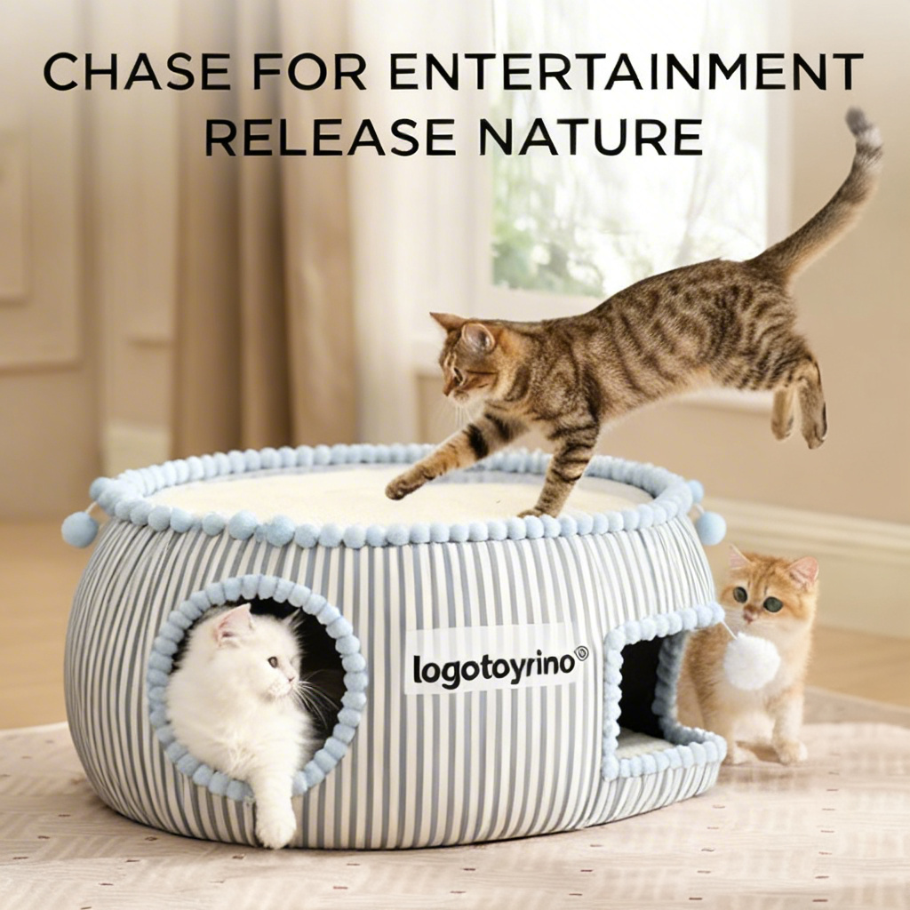 toyrino® Cat’s Cosmic Nap Capsule – Enclosed Plush Cat Bed: Your Feline’s Private Space Station for Intergalactic Snoozes 🚀🐱