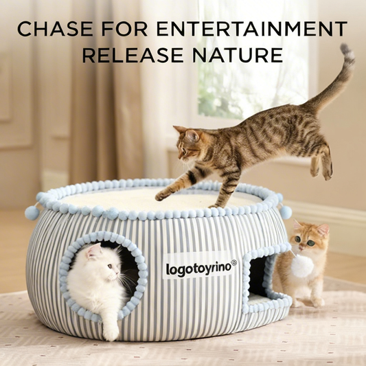 toyrino® Cat’s Cosmic Nap Capsule – Enclosed Plush Cat Bed: Your Feline’s Private Space Station for Intergalactic Snoozes 🚀🐱